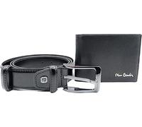 Pierre Cardin Herren Geldbörse aus 100% Naturleder - Mit halben Geldscheinfächern - Ohne Verschluss - Schmaler Stil - RFID - Faltbar - Schwarz - 11 x 9 x 2 cm