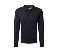 Langarm-Poloshirt PIERRE CARDIN, Herren, Gr. L, blau (salute), Jersey, Obermaterial: 100% Baumwolle, casual, normal normal, Langarm, Shirts, Brusttasche mit Marken- Applikation (81575111-L) salute