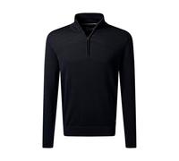 Strickpullover PIERRE CARDIN, Herren, Gr. XL, navy blazer, Strick, Obermaterial: 100% Baumwolle, unifarben, regular fit normal, ohne Ausschnitt, Rippbündchen, Pullover, mit Troyer Kragen (95825566-XL)