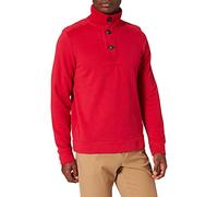 Pierre Cardin Herren Sweat-Shirt Stand-up Collar Zip&Button Supersoft Terry Sustainable Sweatshirt, Red, 3XL