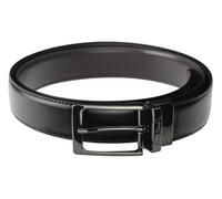 Pierre Cardin Herrengürtel mit klassischer Schließe aus 100% Naturleder Minimalistisch Elegant Stilvoll Farbe Doppelt Schwarz Größe 135