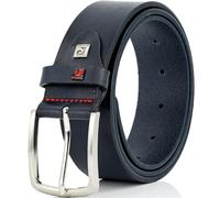 Pierre Cardin Leder-Gürtel Herren, Jeans-Gürtel Herren 40 mm breit Vollrindleder marine, Farbe/Color:blau, Size US/EU:Bundweite 105 cm Gesamtlänge 120 cm W 41.5 XL