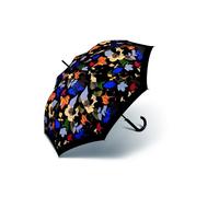 Pierre Cardin Long Ac Stockschirm Regenschirm Layered Leafs Schwarz