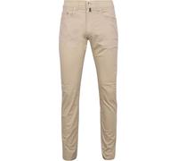 PIERRE CARDIN Hose mit Label-Details Modell 'Lyon' in Beige, Größe 32/30