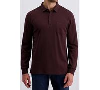 Pierre Cardin Modern Fit Longsleeve Poloshirt rot, Einfarbig