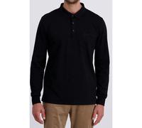 Pierre Cardin Modern Fit Longsleeve Poloshirt schwarz, Einfarbig