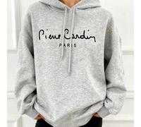 Pierre Cardin PARIS bedruckter Reisehoodie, italienischer Pullover, K-Pop Warrior Serie, Damen-Wintersweatshirt, Damen-Sweatshirt mit Rundhalsausschni