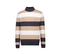 Pierre Cardin Pullover Herren Slim Fit Wolle beige gestreift, M