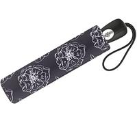 Pierre Cardin Regenschirm Black & White Flower Black - Taschenschirm Easymatic