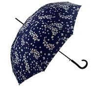 Pierre Cardin Regenschirm Stockschirm Damenschirm Automatik Glitzermotiv Schmetterlinge Dunkelblau