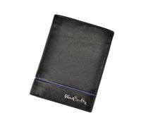 Pierre Cardin Sahara TILAK15 326 Herren Große Geldbörse Echtes Leder RFID-Schutz 9 Kartenfächer 2 Fächer 3 Fächer für Dokumente 9,8 x 13 x 3 cm Schwarz und Marineblau