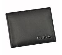 Pierre Cardin Schwarze Herren-Geldbörse aus Leder mit Münzfach und Klappe