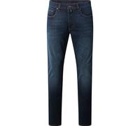 Regular-fit-Jeans PIERRE CARDIN "PC-Laval", Herren, Gr. 38, Länge 34, blau (dunkelblau used mustache), Web, Obermaterial: 81% Baumwolle, 18% Polyester, 1% Elasthan, unifarben, regular fit knöchellang,