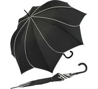 Pierre Cardin Stockschirm Damen groß und stabil mit Automatikmechanismus - Sonnenblume, Schwarz, 105 cm, Regenschirm mit Automatik