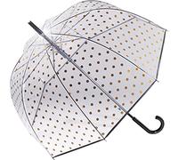 Regenschirm Transparent Durchsichtig Dome Kuppel Glocke Punkte Pierre Cardin Metallic Golden Dots