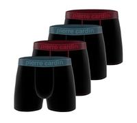 Pierre Cardin Underwear Herren-Boxershorts, ultraweich, Stretch & bequem (4 Stück), Schwarz/Blau/Rot, L