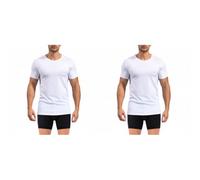 pierre cardin underwear T-Shirt für Herren, Baumwolle, Signatur, Rundhalsausschnitt, mit Stickerei, Schwarz (2 Stück), weiß, M