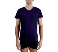 pierre cardin underwear T-Shirt für Herren, Baumwolle, Signatur, V-Ausschnitt, mit Stickerei, Grau, Marineblau, XL