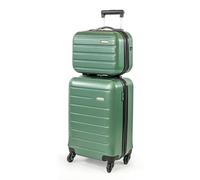 Pierre Cardin Voyager Hartschalenkoffer - Reisegepäck mit 4 Spinnrollen | Teleskopgriff | Hartschalen Koffer CL893, khaki, XL, Gepäck-Set