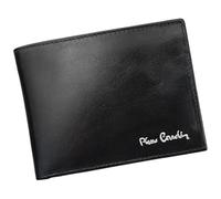 Pierre Cardin YS520.1 8805 RFID Herren Geldbörse Echtleder mit Geldscheinfach Kartenfächer Münzfach RFID-Schutz 12,5 x 9,5 x 2 cm Schwarz Querformat