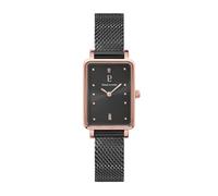 Pierre Lannier Damenuhr Ariane Gold-Rosa Zifferblatt Grau Milanaise-Stahlarmband Grau 12 MM