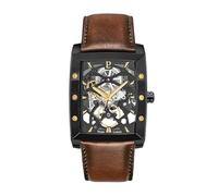 Pierre Lannier Hector Men's Watch Black Dial Brown Leather Strap