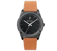 Pierre Lannier Herren-Armbanduhr Analog Quarz mit Lederarmband 214K434, schwarz, Armband, Schwarz, Riemen