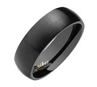 Piersando Band Ring Edelstahl Matt Gebürstet Bandring Ehering Partnerring Trauring Verlobungsring Damen Herren Schwarz Größe 58 (18.5) Breit 6mm