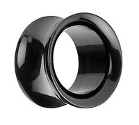 Piersando Piercing Flesh Tunnel Ohr Plug Schraub Double Flared Kunststoff Ohrpiercing Schmuck Schraubverschluss 10mm Schwarz