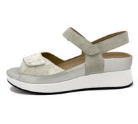 PieSanto - 250422 Sandalen, herausnehmbare Innensohle, Wildleder, Metall, Beige für Damen, Rauch 57790, 36 EU