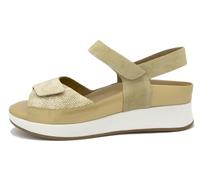 PieSanto - 250422 Sandalen, herausnehmbare Innensohle, Wildleder, Metall, Beige für Damen, Sand 57789, 36 EU
