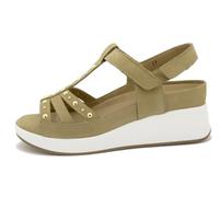 PieSanto - 260387 Sandalen mit herausnehmbarer Einlegesohle aus Nubukleder für Damen, Sand 57892, 37 EU