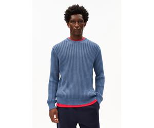 PIGMENT DYE RIPP-STRICKPULLOVER | 100% Bio-Baumwolle - blau (XXL)