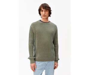 PIGMENT DYE RIPP-STRICKPULLOVER | 100% Bio-Baumwolle - grün (M)