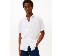 Tommy Hilfiger - Regular Fit Kurzarm-Hemd aus gewaschenem Leinen weiß - Gr. - L