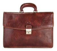 piké Aktentasche Echt Leder Herren | Made in Italy, Bürotasche, Dokumententasche klassisch, Schloss & Schlüssel, Laptoptasche, 5 Innenfächer | 016171