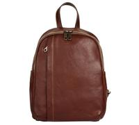 Cityrucksack PIKÉ, Gr. B/H/T: 30cm x 25cm x 9cm, onesize, braun, Rindsleder, Leder, unifarben, casual, Rucksäcke, echt Leder, Made in Italy (99920707-0) braun