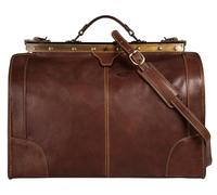 piké Doktortasche/Reisetasche LOMBARDIA MEDIUM Echt Leder Damen | Made in Italy | Nostalgische Arzttasche | Vintage Weekender mit Maulbügel | 019300