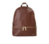 Cityrucksack PIKÉ, Gr. B/H/T: 28cm x 24cm x 9cm, onesize, braun, Rindsleder, Leder, klassisch, Rucksäcke, echt Leder, Made in Italy (254593-0) braun