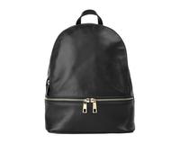 Cityrucksack PIKÉ, Gr. B/H/T: 28cm x 24cm x 9cm, onesize, schwarz, Rindsleder, Leder, klassisch, Rucksäcke, echt Leder, Made in Italy (445443-0) schwarz