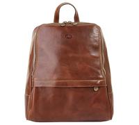 Cityrucksack PIKÉ, Gr. B/H/T: 37cm x 30cm x 12cm, onesize, braun, Rindsleder, Leder, beschichtet, leicht glänzend, casual, Rucksäcke, echt Leder, Made in Italy (024977-0) braun