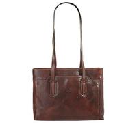 Shopper PIKÉ, Damen, Gr. B/H/T: 35cm x 25cm x 13cm onesize, braun, Leder, glänzend, Taschen, echt Leder, Made in Italy (016499-0) braun