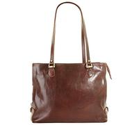 piké Shopper Echt Leder Damen 017445 Made in Italy | elegante Handtasche | echtes Rindleder mit Zierschnallen