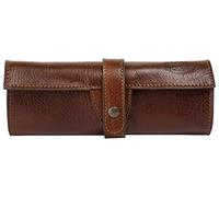 piké Stiftrolle Echt Leder Damen 019012 Made in Italy | edel glänzende Schreibmappe | kompakte Stiftetasche mit Druckknopf