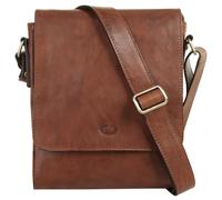 piké Umhängetasche Echt Leder Damen Made in Italy | elegante Crossbody | klassische Handtasche mit Reißverschluss braun 019002