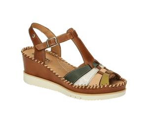 Pikolinos Aguadulce T-Steg Keil Sandale braun multi W3Z-1836C1 für Damen, braun, Größe 40 EU