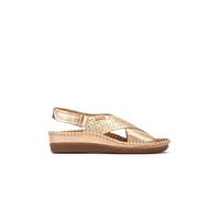Pikolinos Cadaques Keilsandalen Damen | Leder | Klettverschluss | Gold