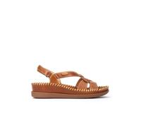 Pikolinos Cadaques Keilsandalen Damen | Leder | Klettverschluss | Hellbraun