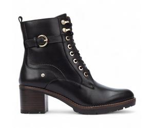 Pikolinos Combat-Stiefeletten für Damen aus schwarzem Leder mit mittelhohem Absatz - Llanes EU40
