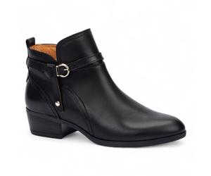 Pikolinos Damen-Bootie aus schwarzem Leder mit Reißverschluss und Absatz - Daroca EU 37